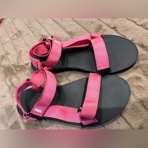PINK Victoria Secret Active outdoor Velcro rubber sandals large